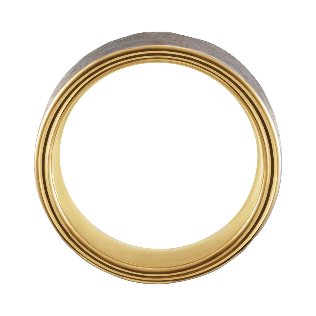 Men's Tungsten Comfort-Fit Flat Band with Hammered Finish - Gray