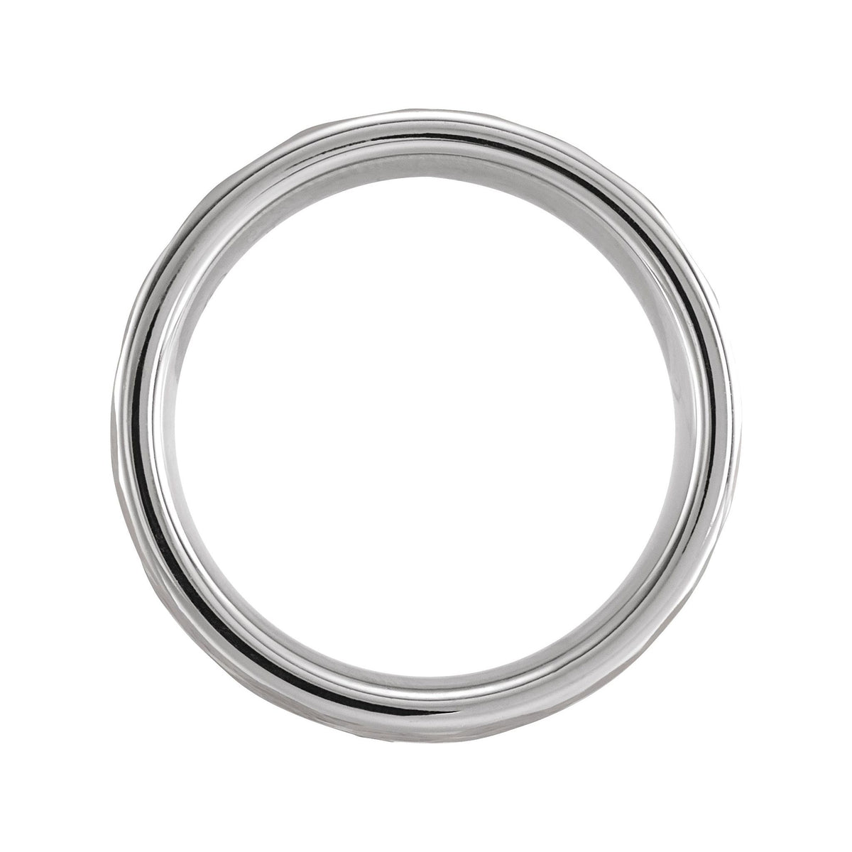 Men's Tungsten Comfort-Fit Flat Band with Hammered Finish - Gray
