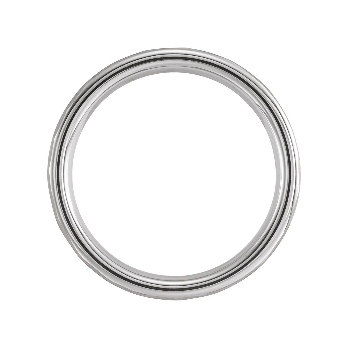 Men's Tungsten Comfort-Fit Flat Band with Hammered Finish - Gray