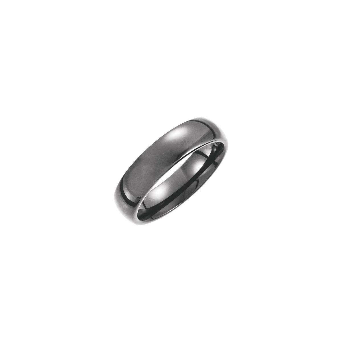 Men's Tungsten Comfort-Fit Half Round Band - Black