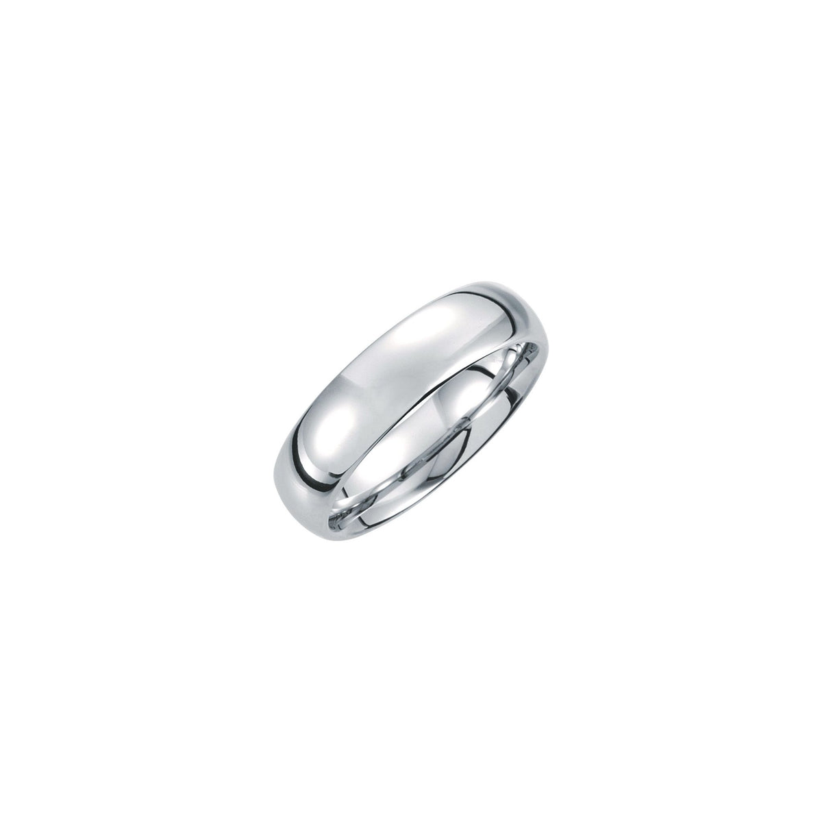 Men's Tungsten Comfort-Fit Half Round Band - White