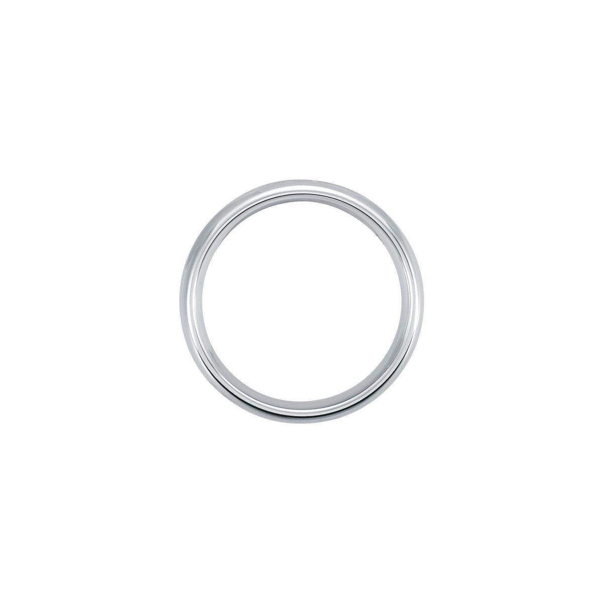 Men's Tungsten Comfort-Fit Half Round Band - White