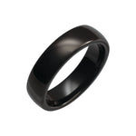 Men's Tungsten Comfort-Fit Half Round Band, Black - Black