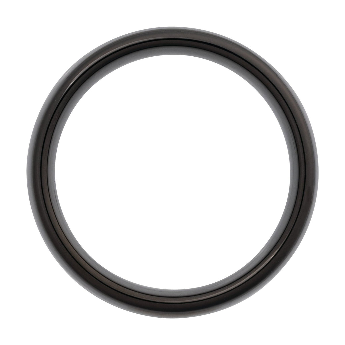 Men's Tungsten Comfort-Fit Half Round Band, Black - Black