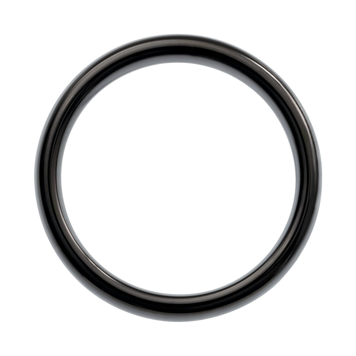 Men's Tungsten Comfort-Fit Half Round Band, Black - Black