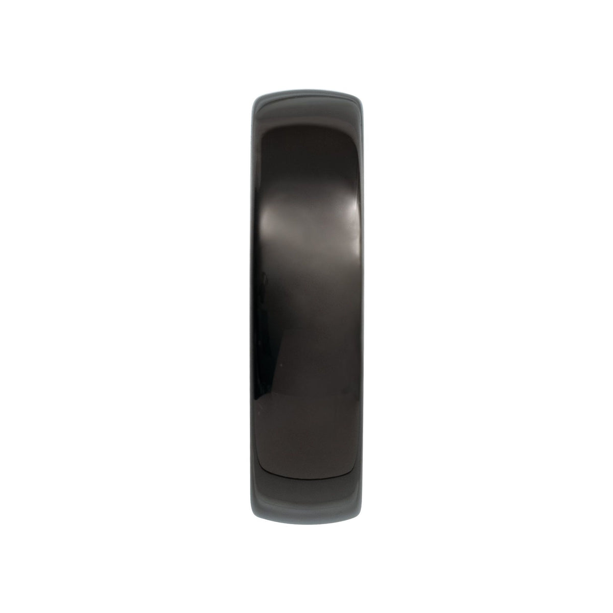Men's Tungsten Comfort-Fit Half Round Band, Black - Black