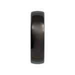 Men's Tungsten Comfort-Fit Half Round Band, Black - Black