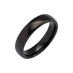 Men's Tungsten Comfort-Fit Half Round Band, Black - Black