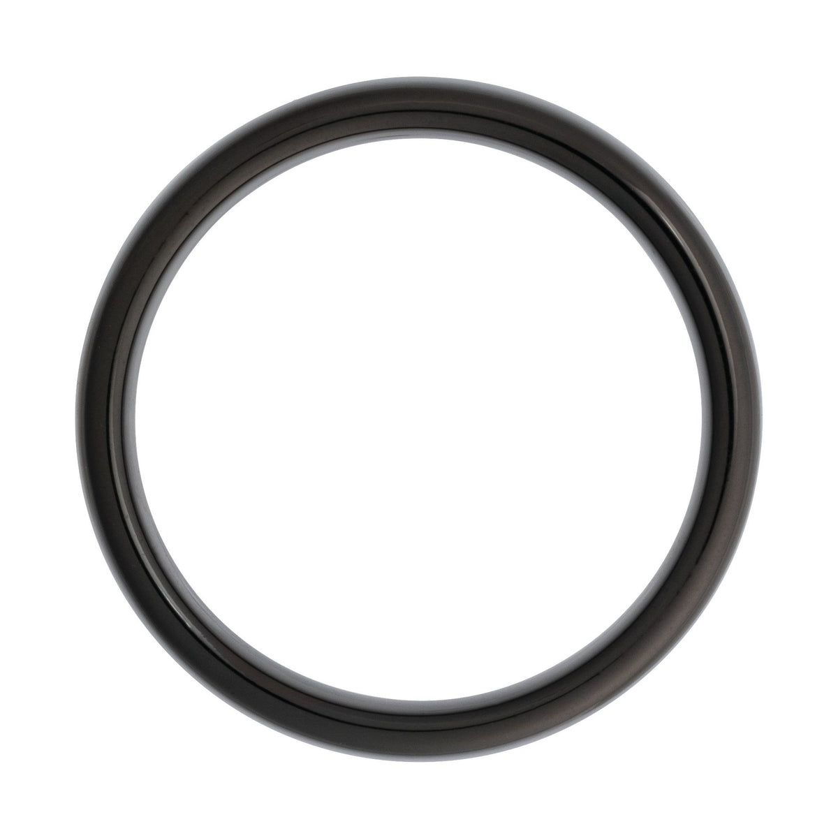 Men's Tungsten Comfort-Fit Half Round Band, Black - Black