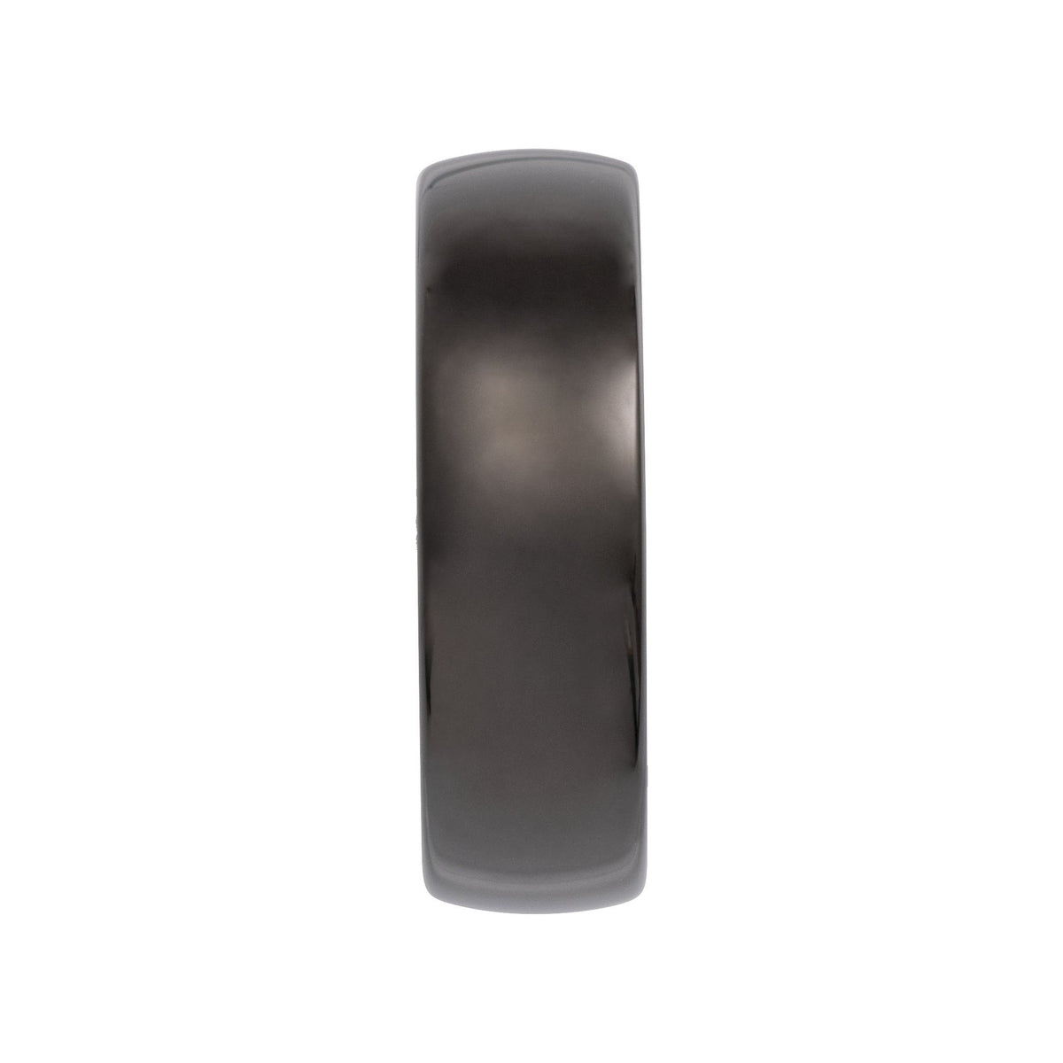 Men's Tungsten Comfort-Fit Half Round Band, Black - Black