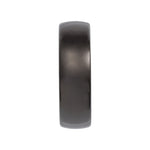 Men's Tungsten Comfort-Fit Half Round Band, Black - Black