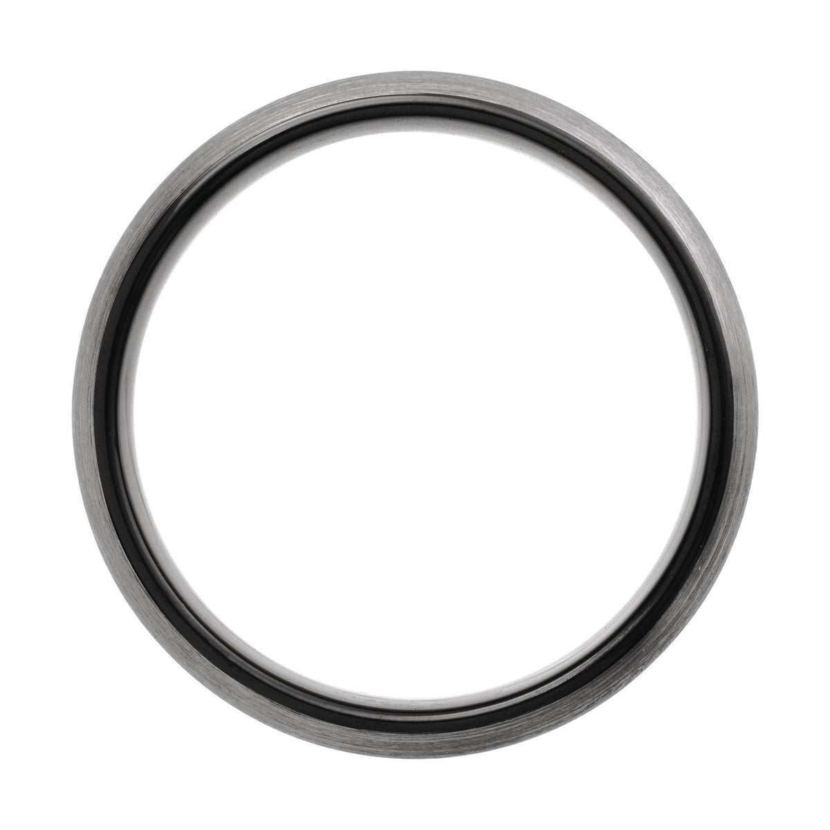 Men's Tungsten Comfort-Fit Half Round Band with Satin Finish - Black