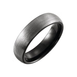 Men's Tungsten Comfort-Fit Half Round Band with Satin Finish - Black