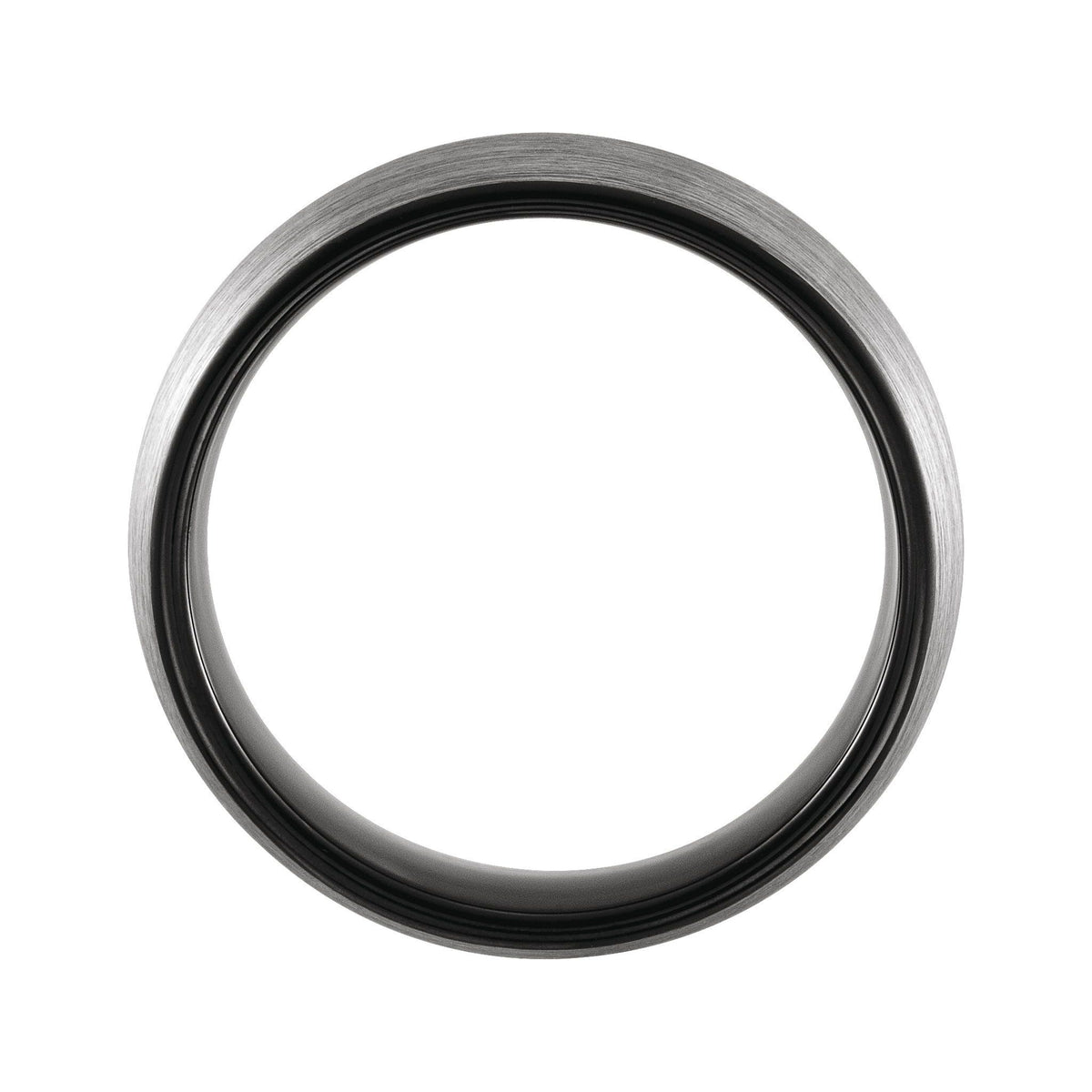 Men's Tungsten Comfort-Fit Half Round Band with Satin Finish - Black
