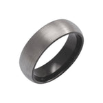 Men's Tungsten Comfort-Fit Half Round Band with Satin Finish - Black