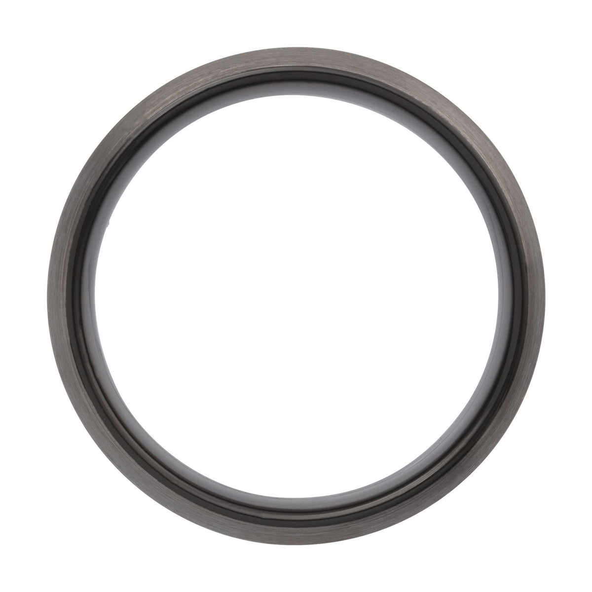 Men's Tungsten Comfort-Fit Half Round Band with Satin Finish - Black