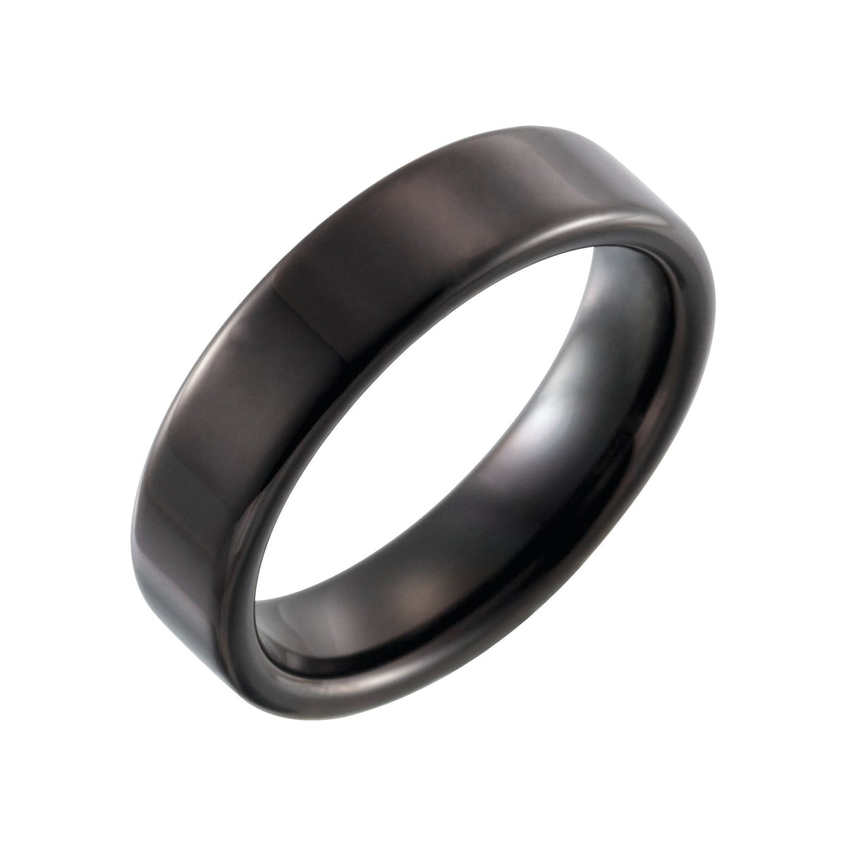 Men's Tungsten Flat Band - Black