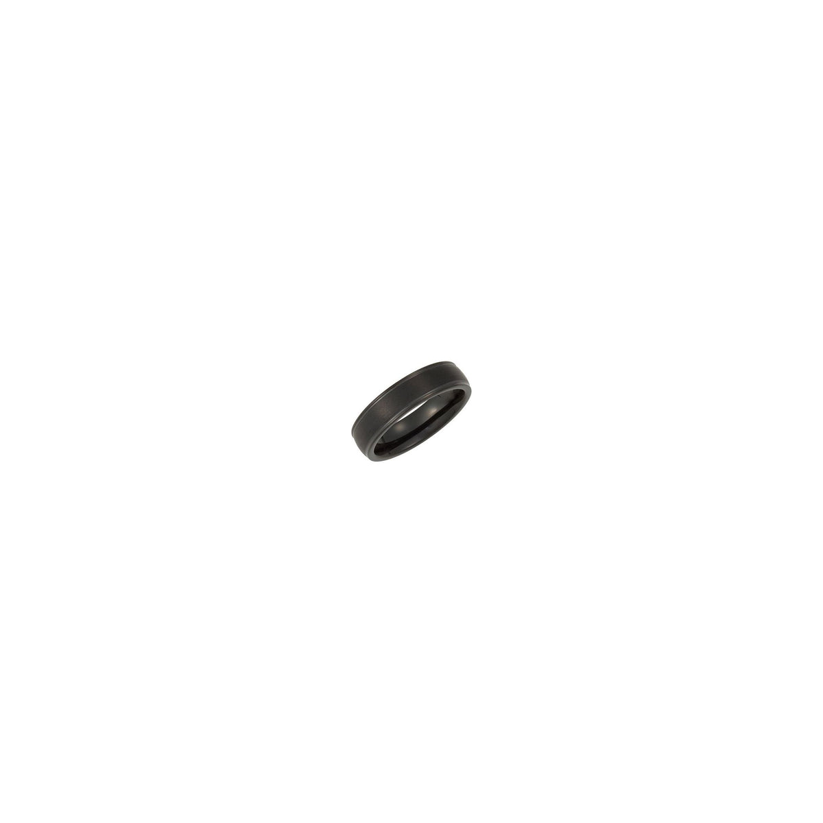 Men's Tungsten Flat-Edge Grooved Comfort-Fit Half-Round Band - Gray