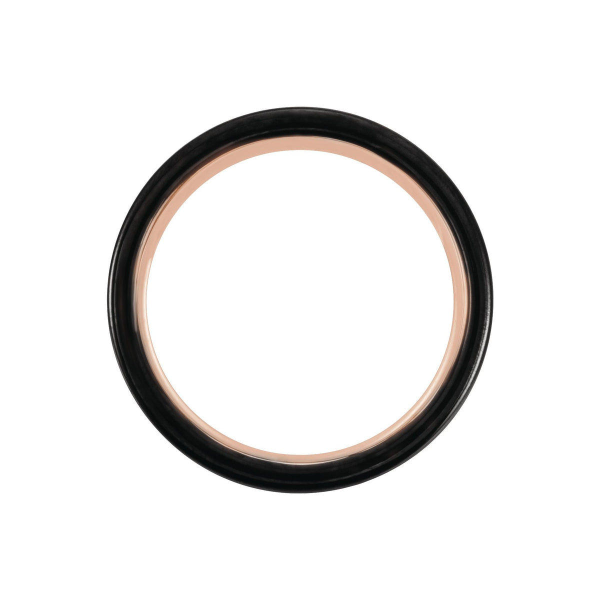 Men's Tungsten Grooved Comfort-Fit Band - Black & Rose Tone