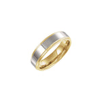 Men's Tungsten Stepped-Edge Comfort-Fit Flat Band, Gray - Gray