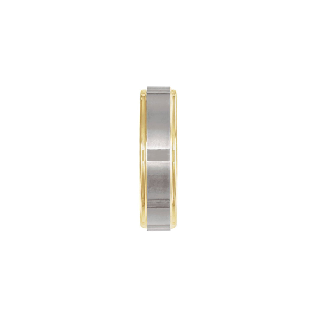Men's Tungsten Stepped-Edge Comfort-Fit Flat Band, Gray - Gray