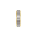 Men's Tungsten Stepped-Edge Comfort-Fit Flat Band, Gray - Gray