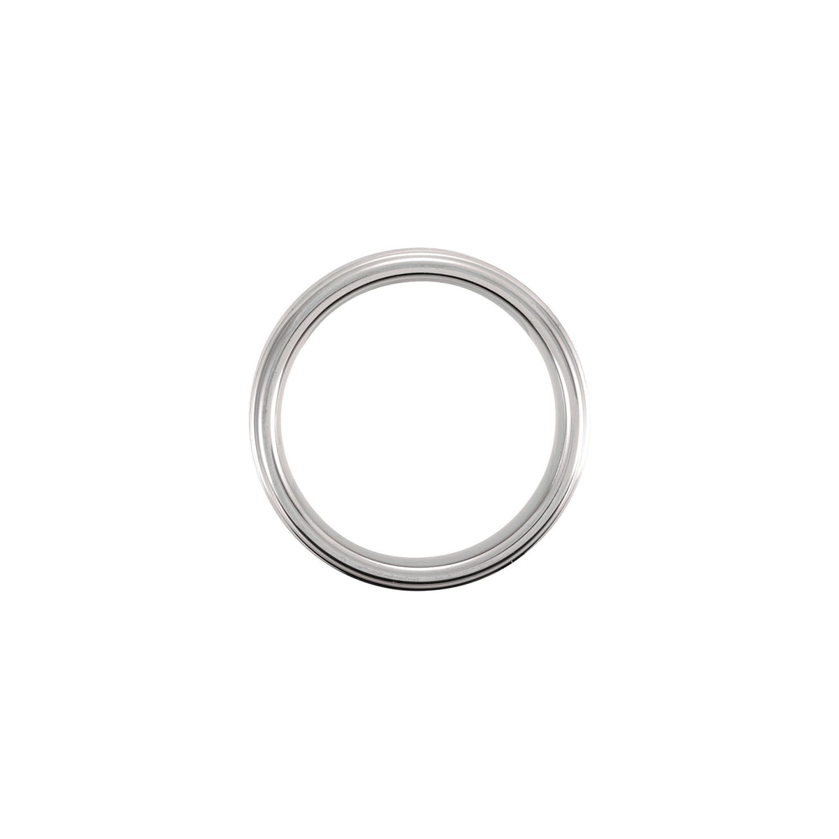 Men's Tungsten Stepped-Edge Inlay Comfort-Fit Band with Satin Finish, 6 mm - Gray