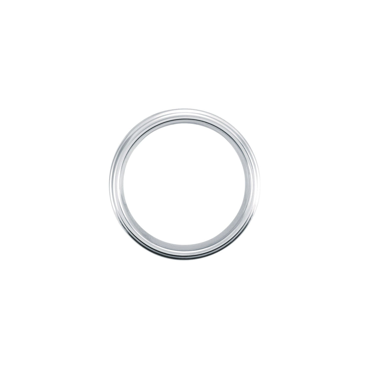 Men's Tungsten Stepped-Edge Inlay Comfort-Fit Band with Satin Finish, 6 mm - White