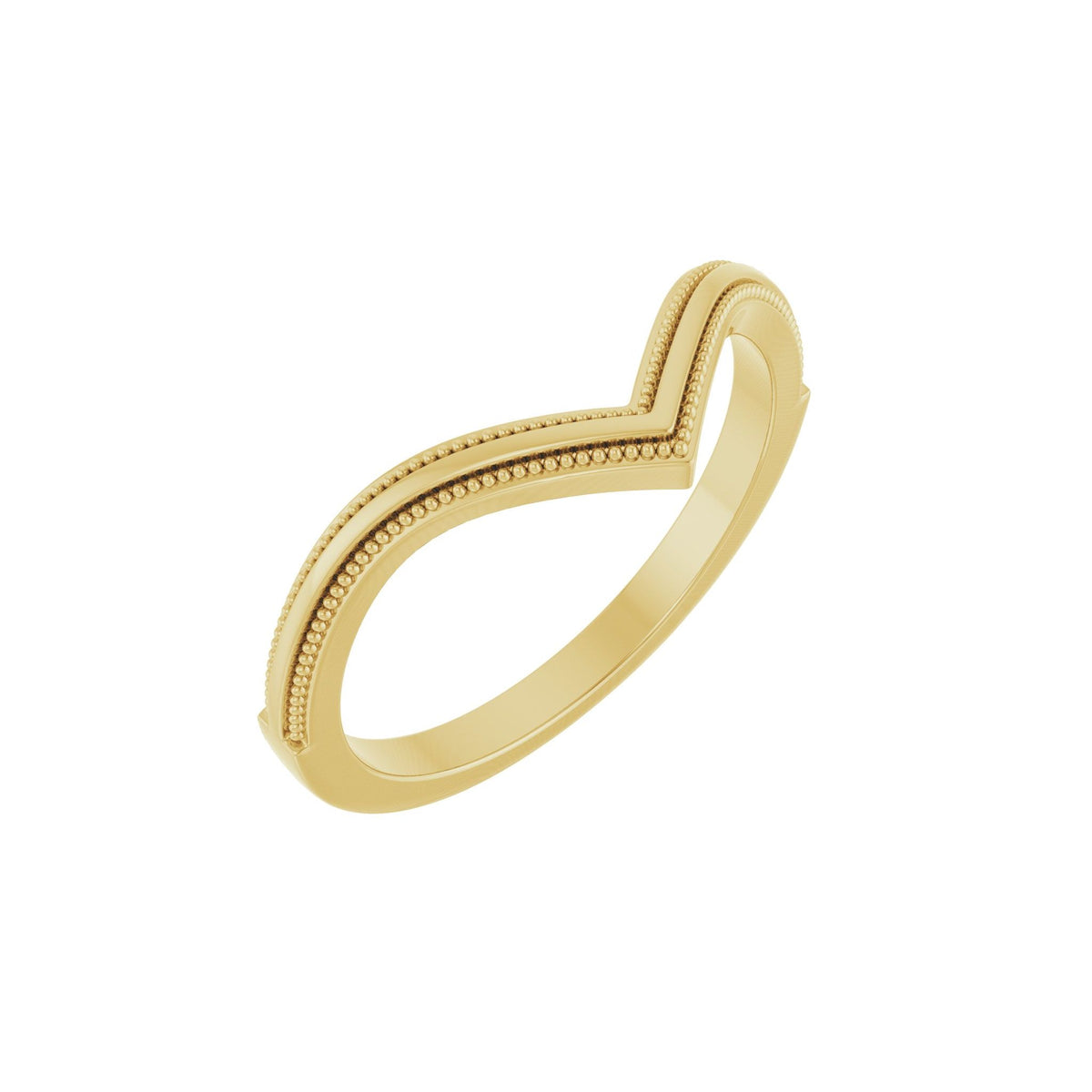 Milgrain Contour Band in 14K Gold - 14K Yellow Gold