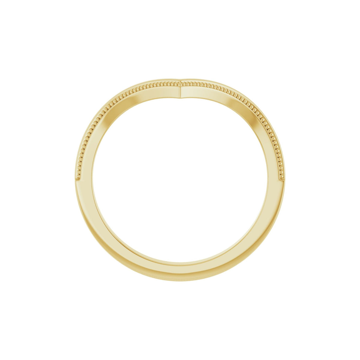 Milgrain Contour Band in 14K Gold - 14K Yellow Gold