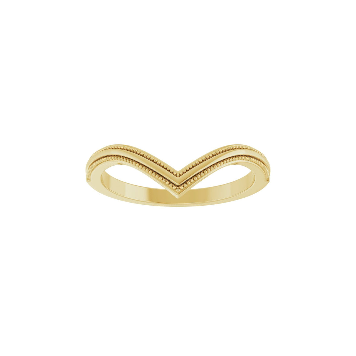 Milgrain Contour Band in 14K Gold - 14K Yellow Gold