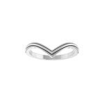 Milgrain Contour Band in 14K Gold - 14K White Gold