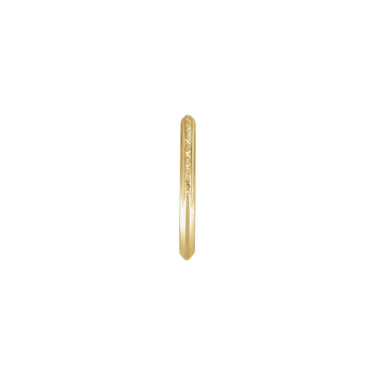 Milgrain Geometric Band in 14K & 18K Gold - 14K Yellow Gold
