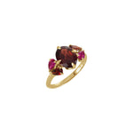 Natural Mozambique Garnet & Lab-Grown Ruby Ring in 14K Yellow Gold - 14K Yellow Gold