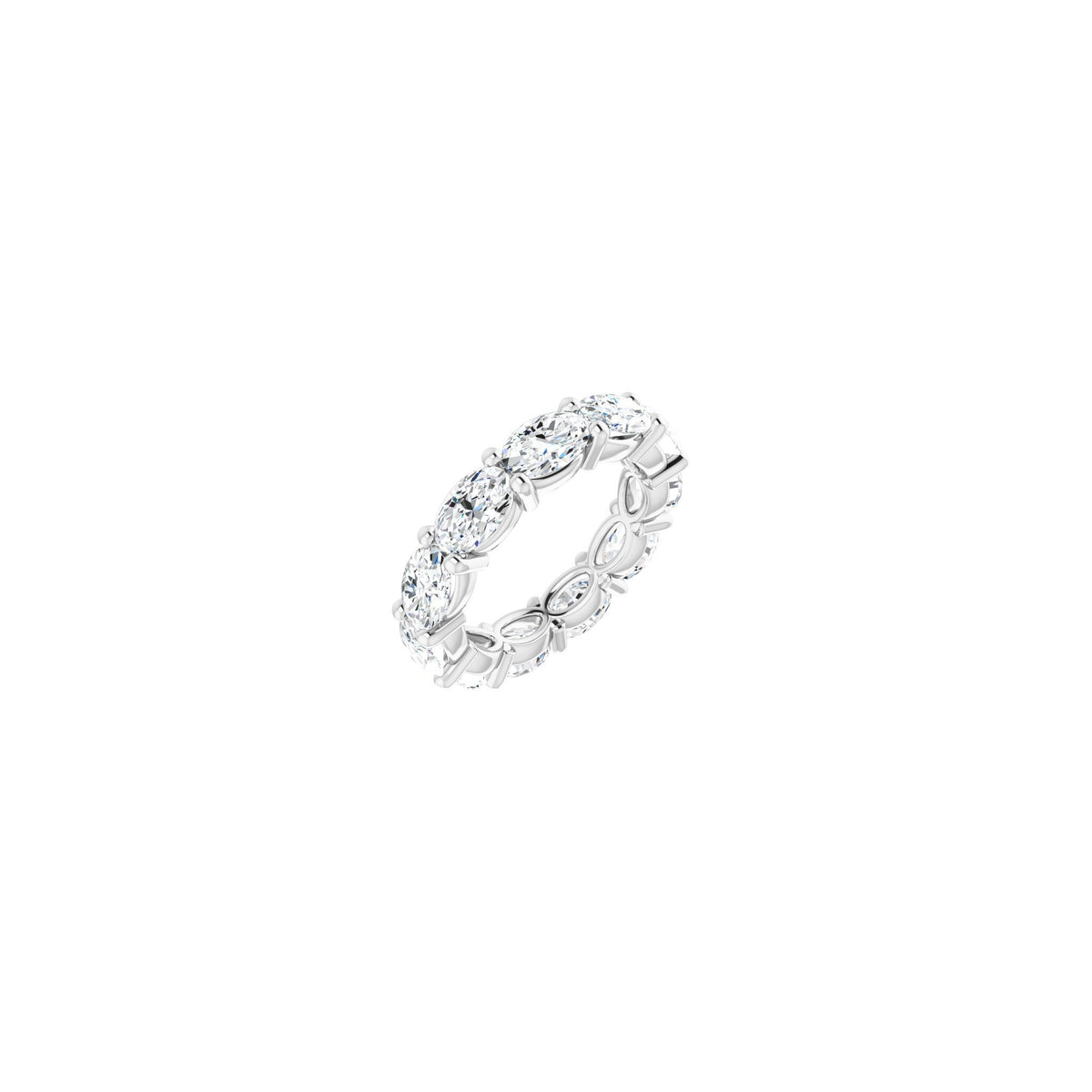 Oval Diamond Eternity Band in 14K Gold - 14K White Gold