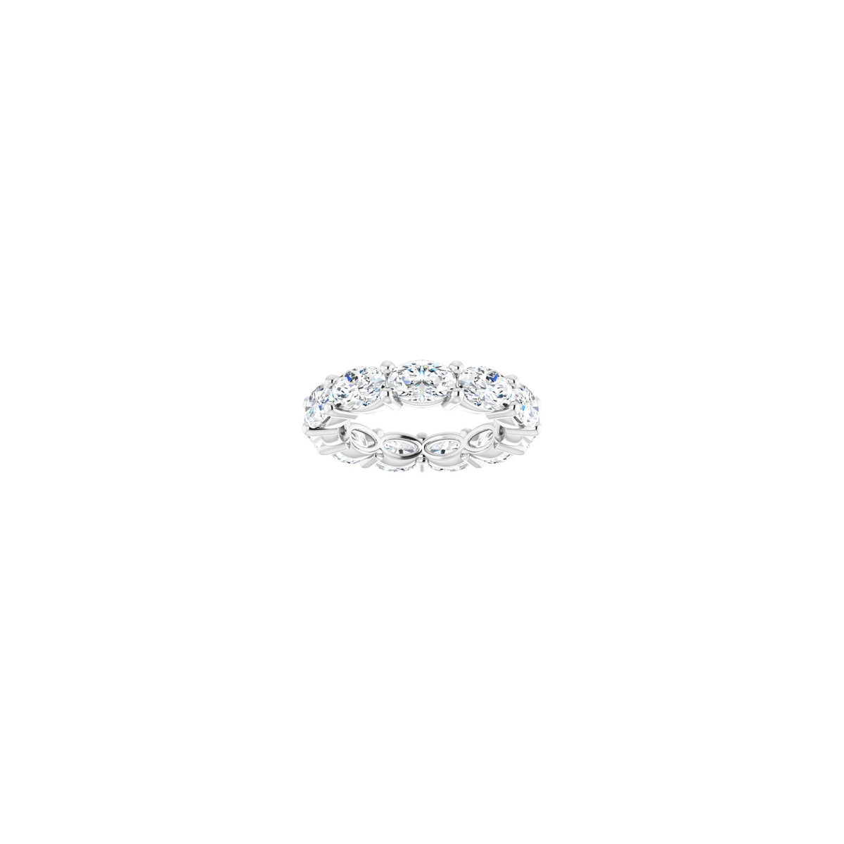 Oval Diamond Eternity Band in 14K Gold - 14K White Gold