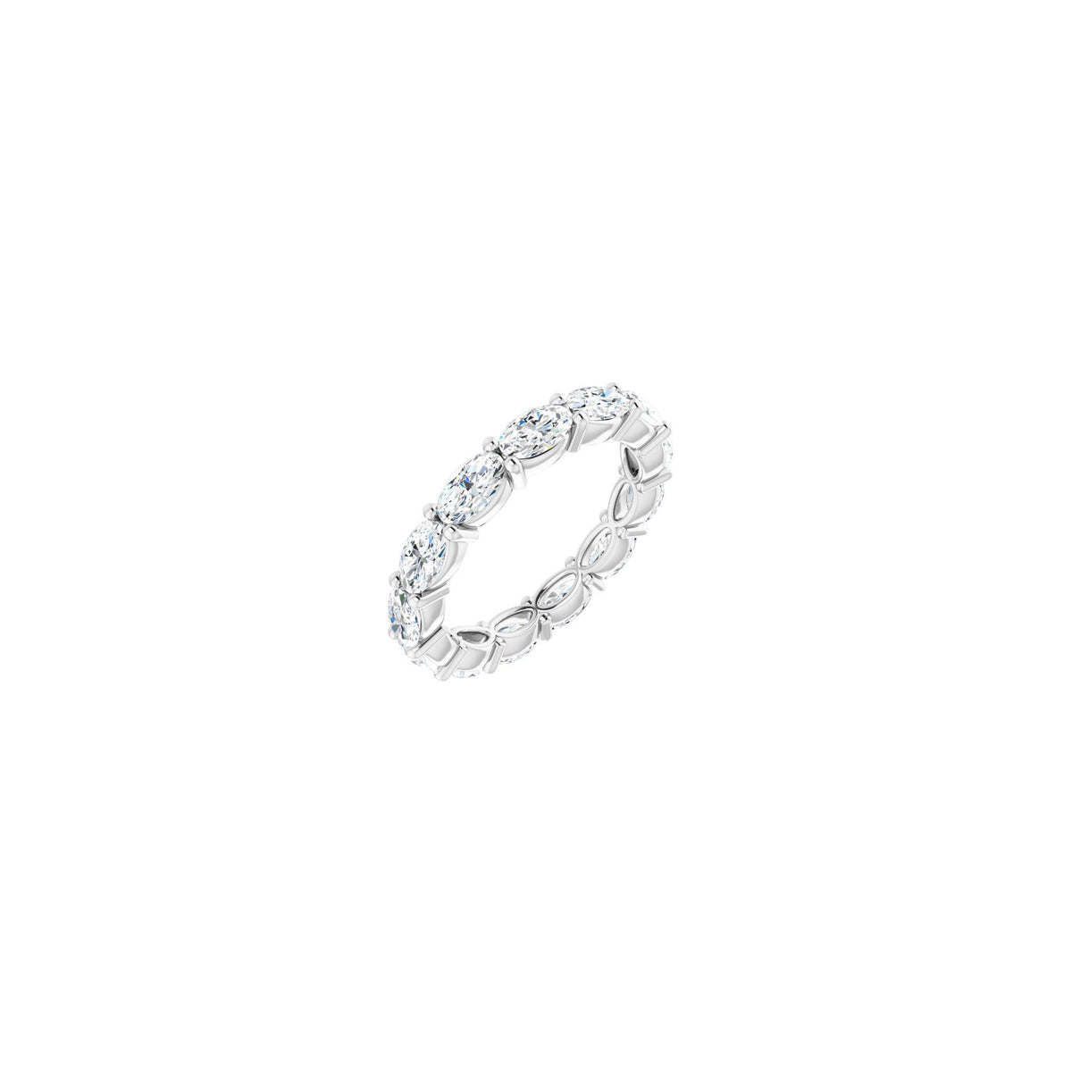 Oval Diamond Eternity Band in 14K Gold - 14K White Gold