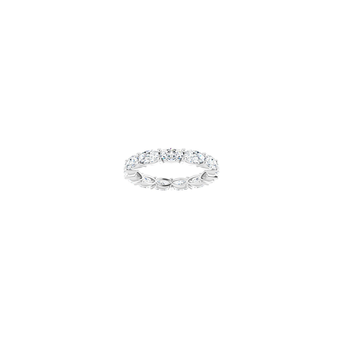 Oval Diamond Eternity Band in 14K Gold - 14K White Gold