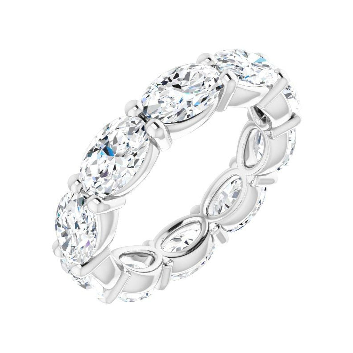 Oval Diamond Eternity Band in 14K Gold