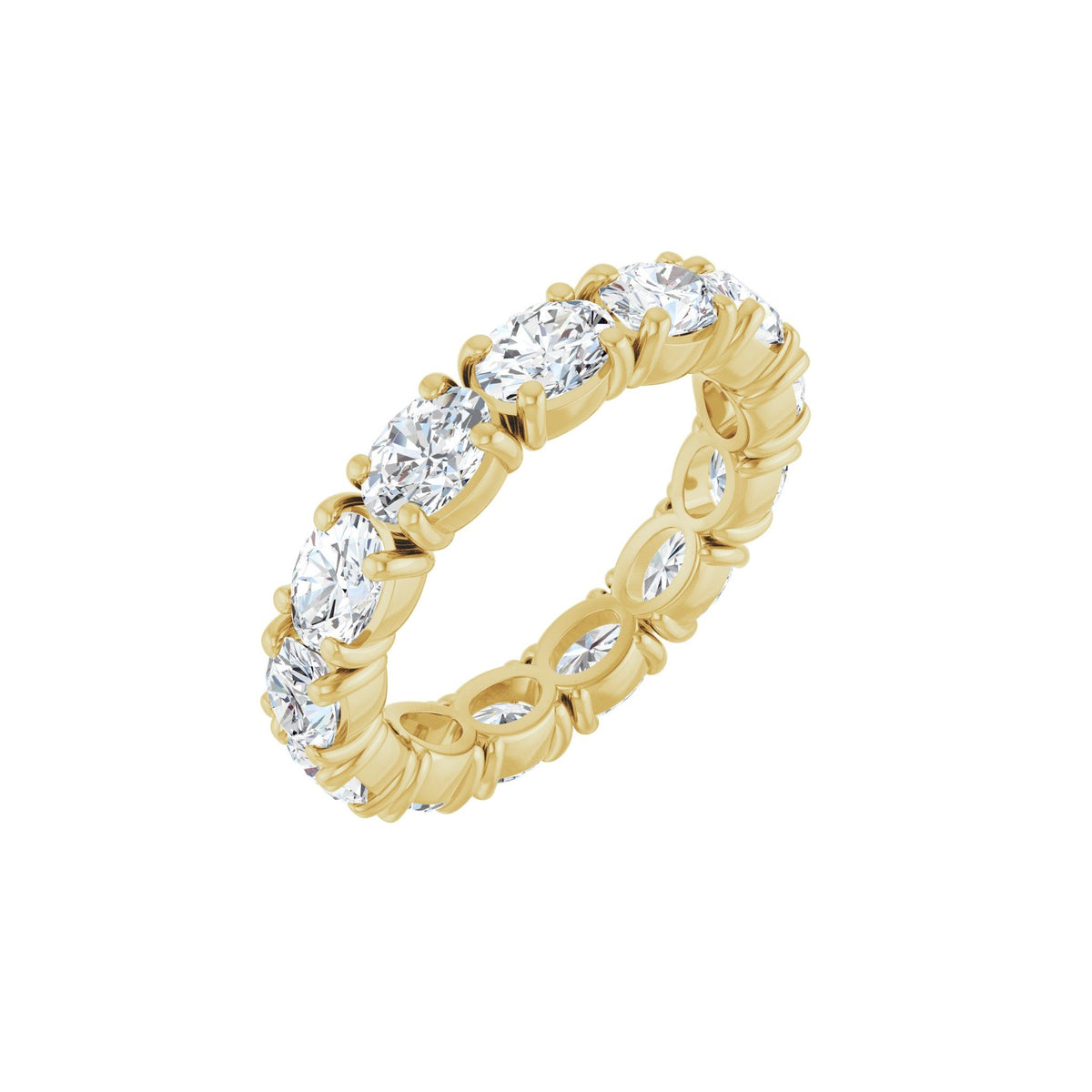 Oval Lab-Grown Diamond Eternity Band in 14K Gold, 3 1/4 CT TW - 14K Yellow Gold