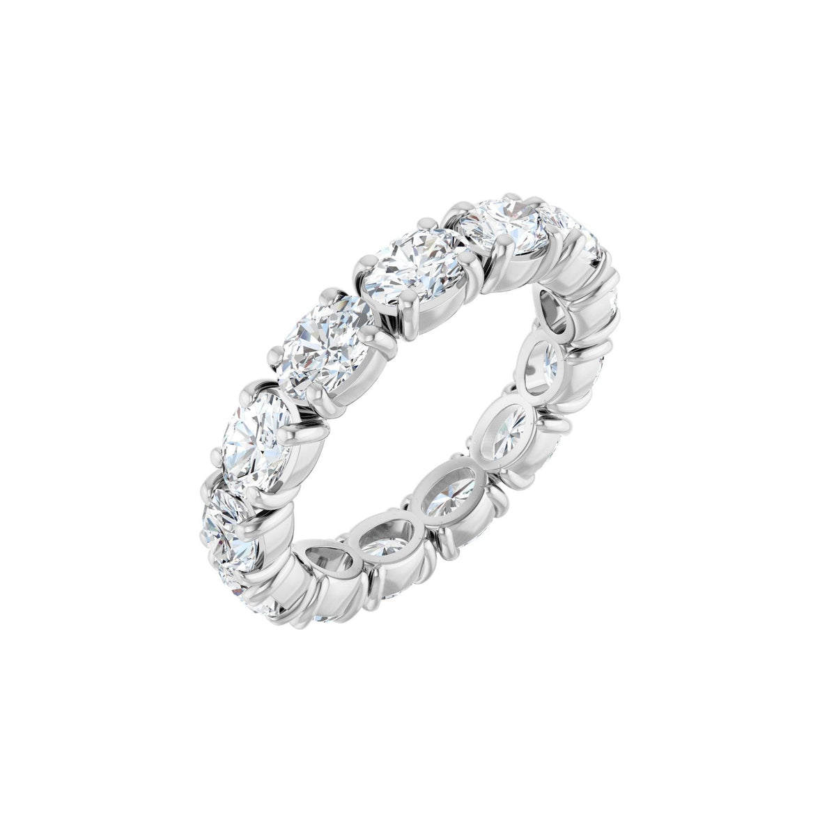 Oval Lab-Grown Diamond Eternity Band in 14K Gold, 3 1/4 CT TW - 14K White Gold