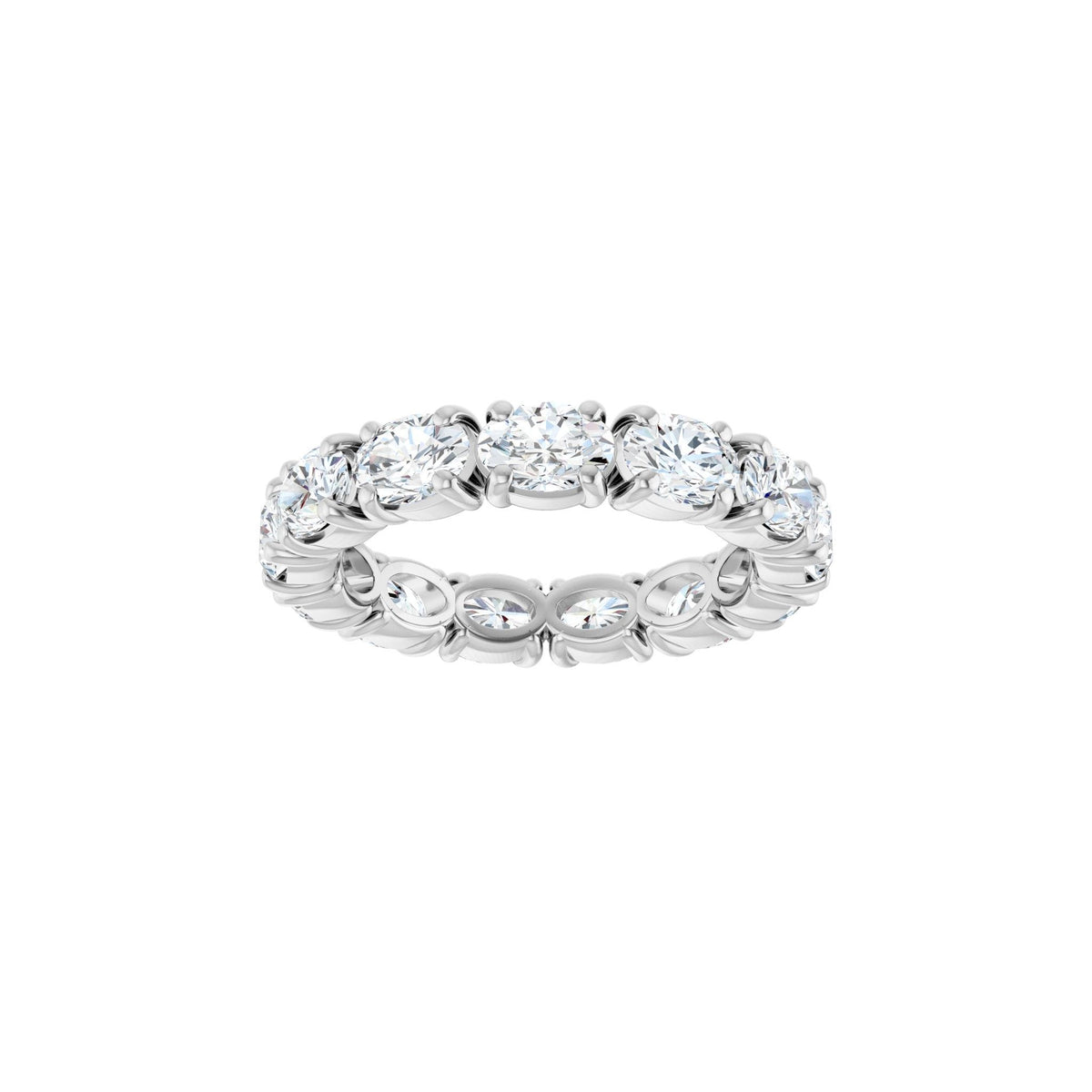 Oval Lab-Grown Diamond Eternity Band in 14K Gold, 3 1/4 CT TW - 14K White Gold