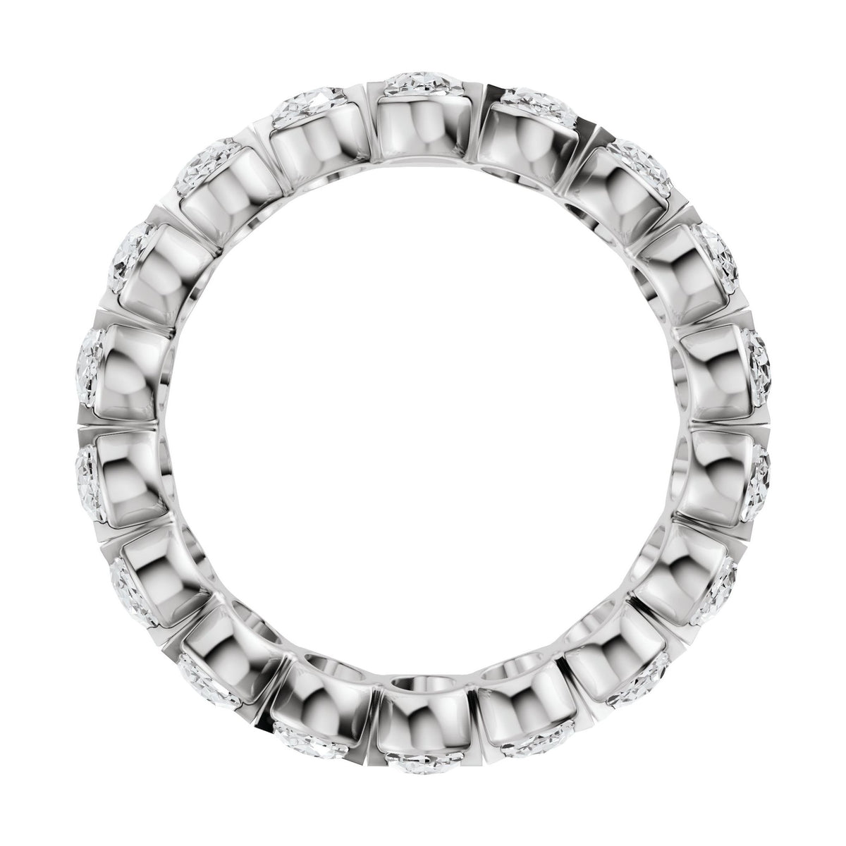 Oval Lab-Grown Diamond Eternity Band in 14K Gold, 4 1/3 to 4 1/2 CT TW - 14K White Gold