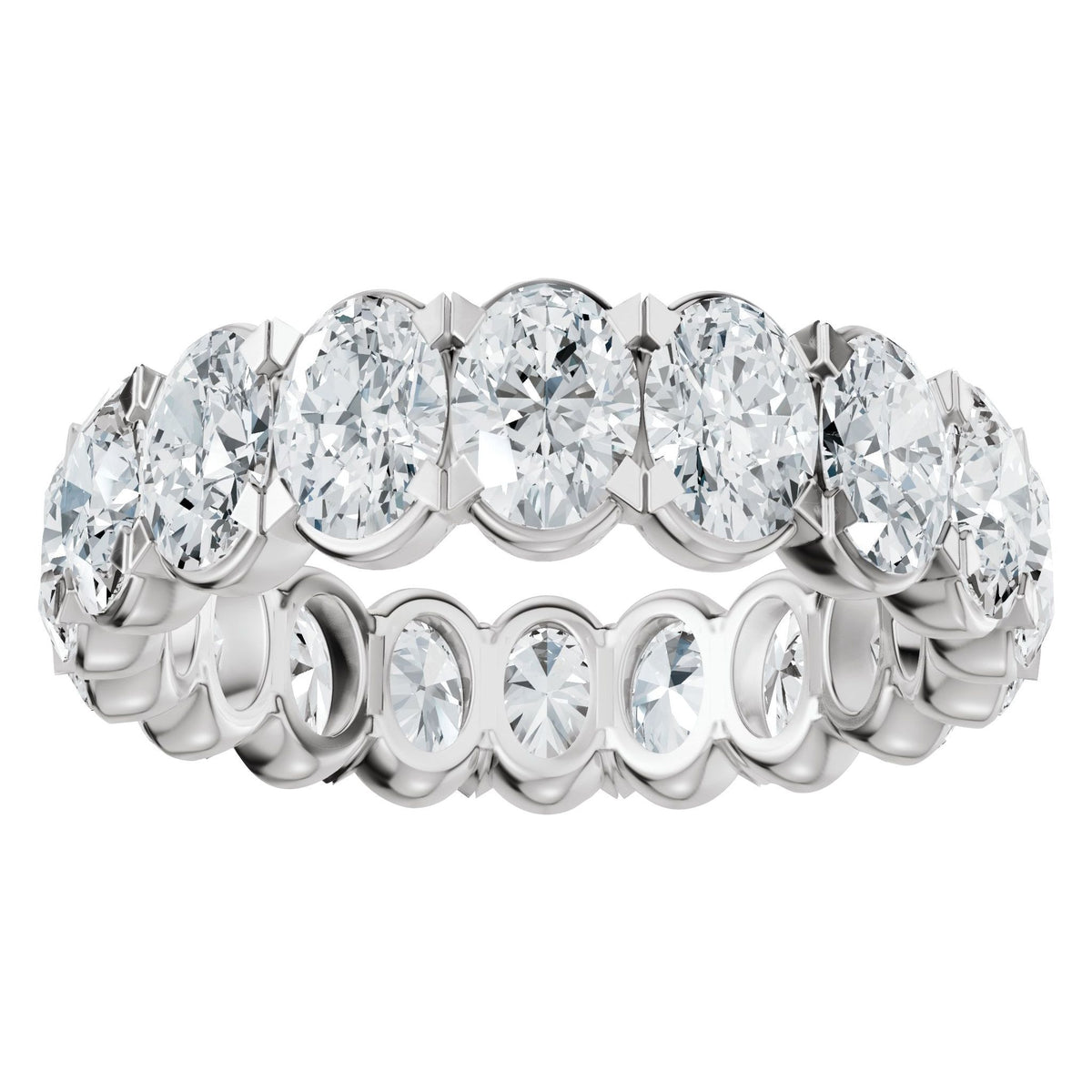 Oval Lab-Grown Diamond Eternity Band in 14K Gold, 4 1/3 to 4 1/2 CT TW - 14K White Gold