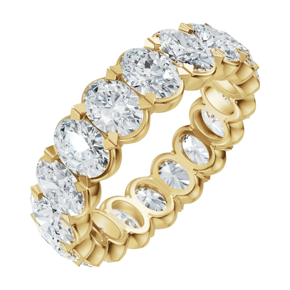 Oval Lab-Grown Diamond Eternity Band in 14K Gold, 4 1/3 to 4 1/2 CT TW - 14K Yellow Gold