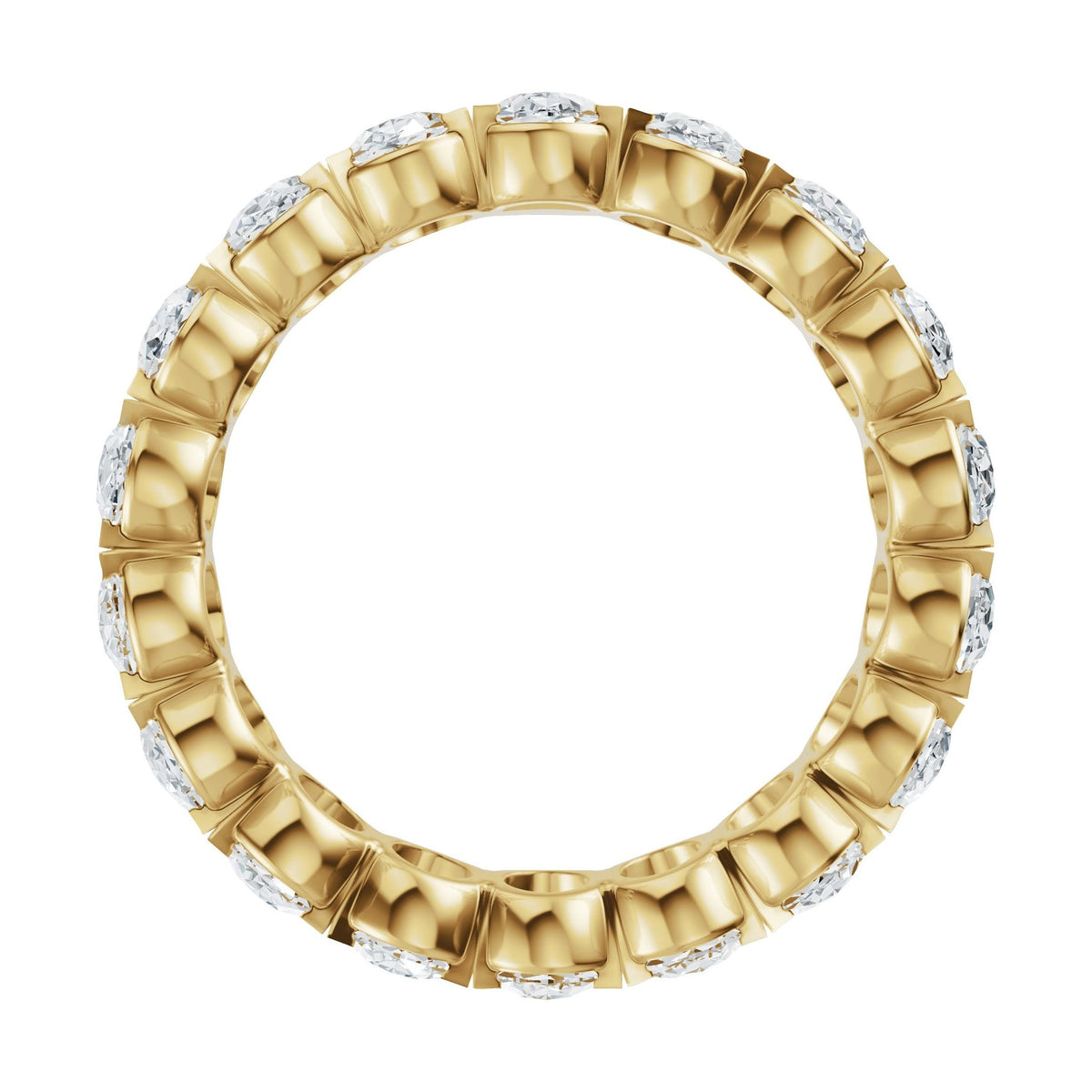 Oval Lab-Grown Diamond Eternity Band in 14K Gold, 4 1/3 to 4 1/2 CT TW - 14K Yellow Gold