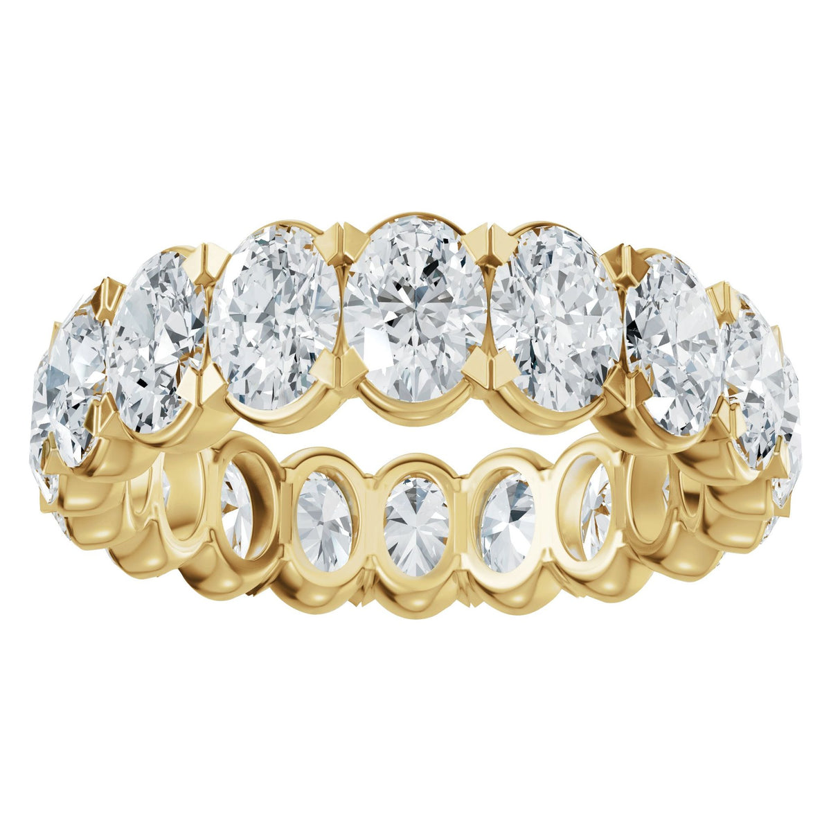 Oval Lab-Grown Diamond Eternity Band in 14K Gold, 4 1/3 to 4 1/2 CT TW - 14K Yellow Gold