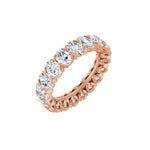 Oval Lab-Grown Diamond Low Profile V-Prong Eternity Band in 14K Gold - 14K Rose Gold