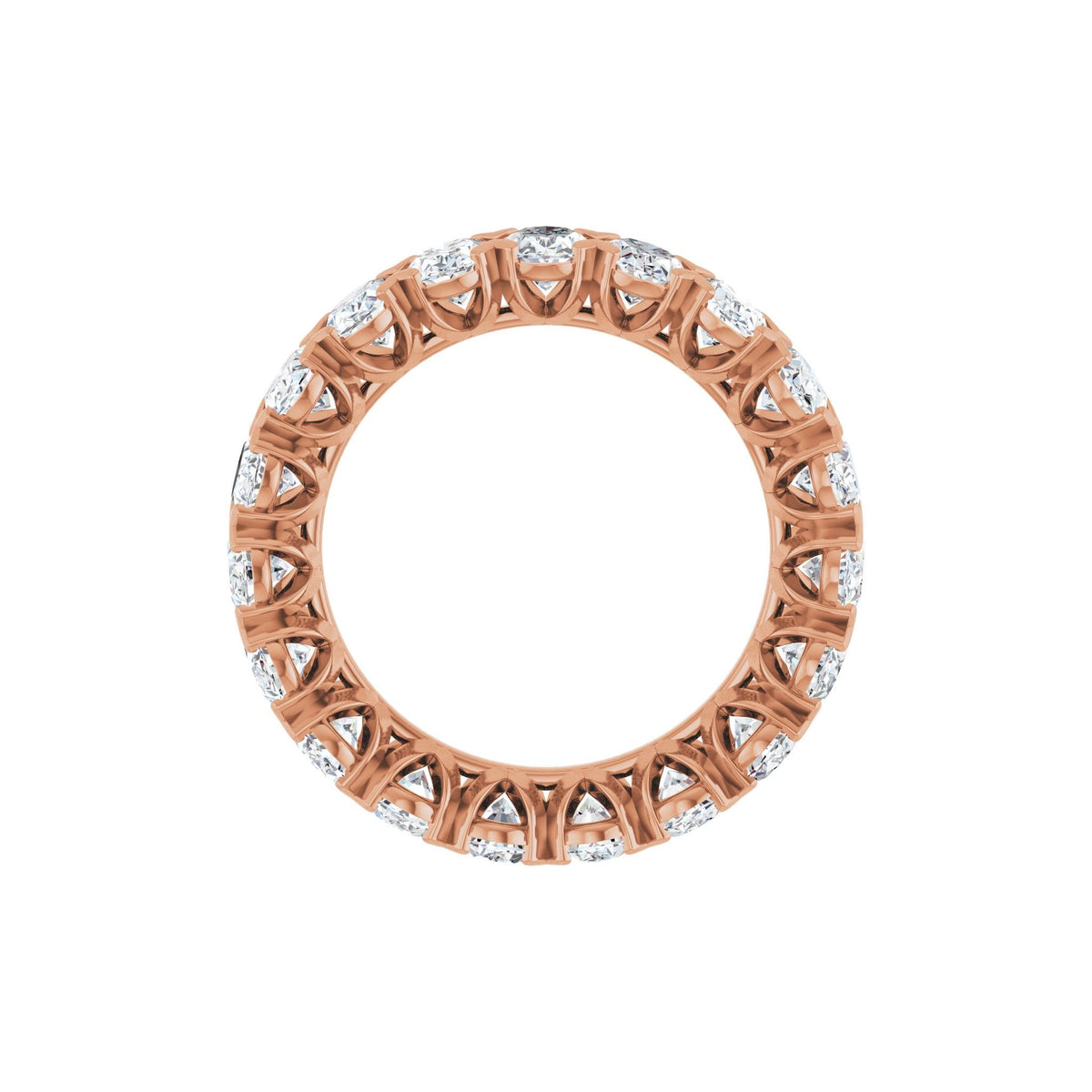 Oval Lab-Grown Diamond Low Profile V-Prong Eternity Band in 14K Gold - 14K Rose Gold