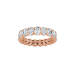 Oval Lab-Grown Diamond Low Profile V-Prong Eternity Band in 14K Gold - 14K Rose Gold